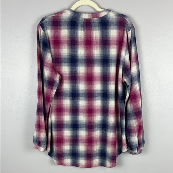 Bit & Bridle Pink and Blue Plaid Tie Front Blouse Size XL - Picture 10 of 10